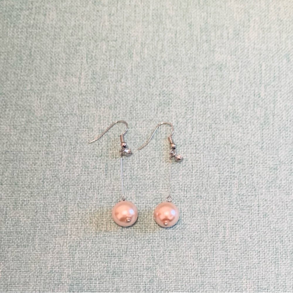 Faux Pearl Drop Earrings - Picture 2 of 3